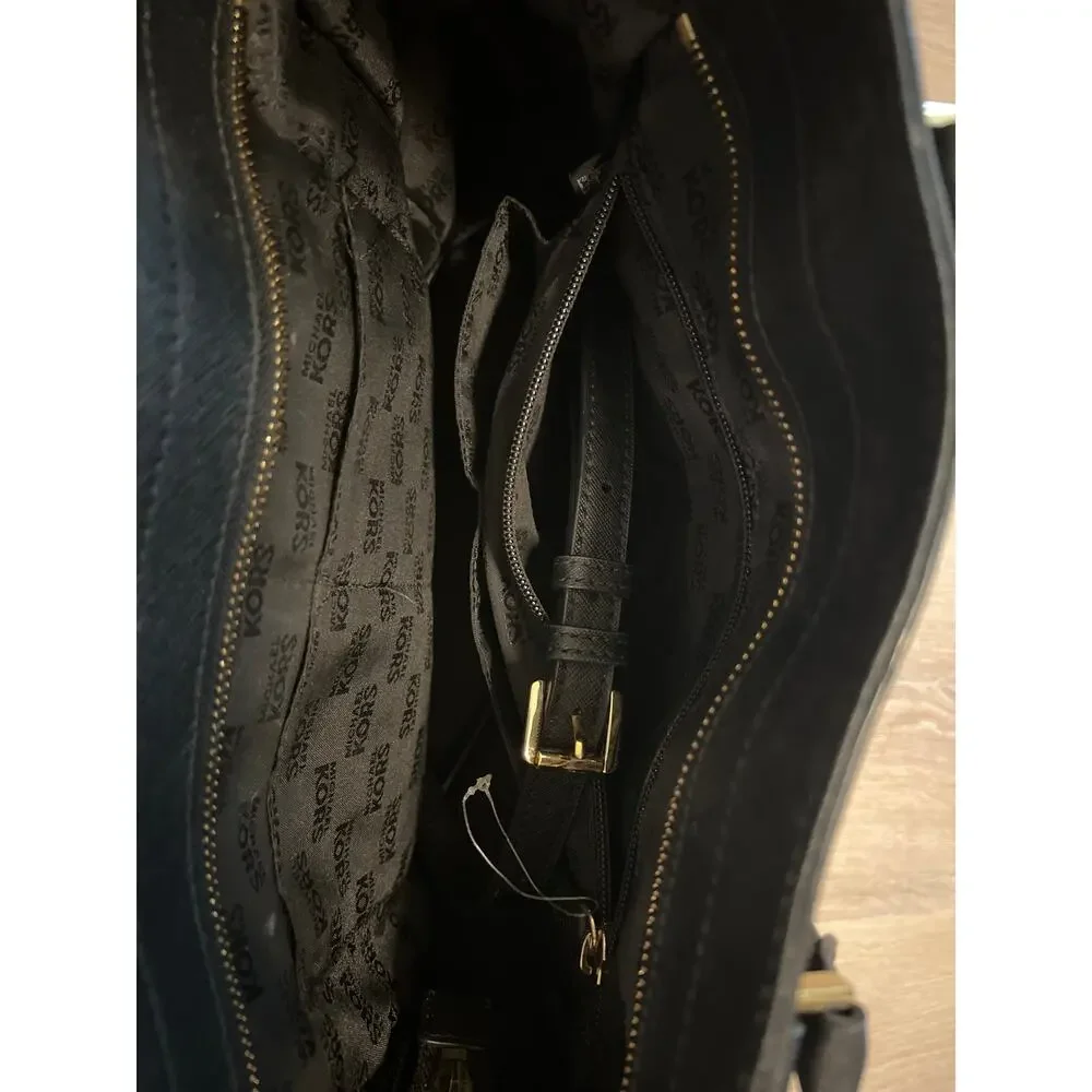 Michael Kors Hamilton Traveler Large Studded Tote Shoulder Bag Black - Picture 3 of 8